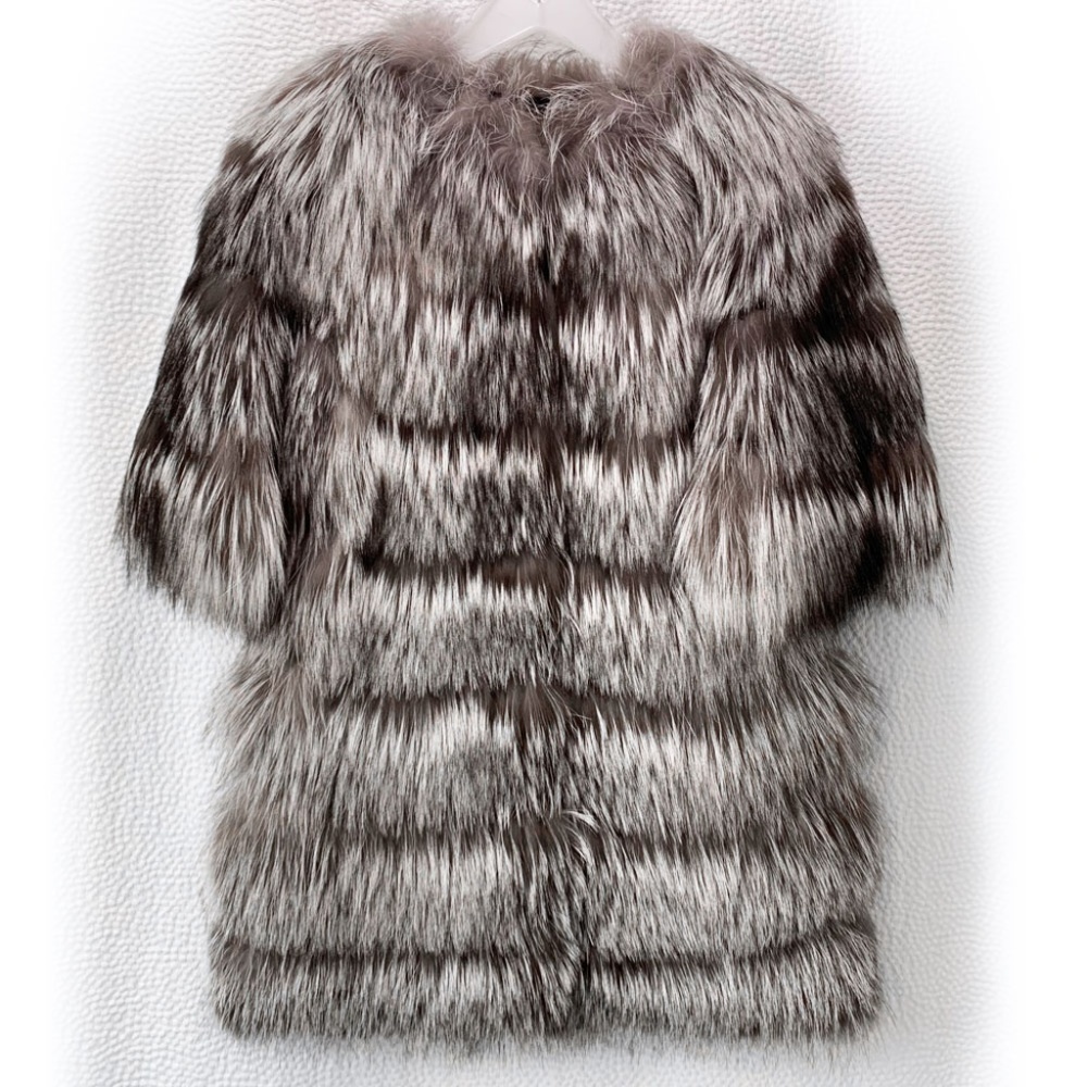 Russian Silver Fox Fur Coat
